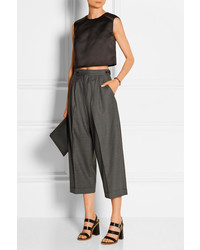 Amrath Pleated Wool And Silk Blend Culottes