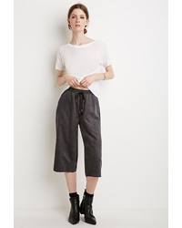 Forever 21 Contemporary Faux Suede Drawstring Culottes
