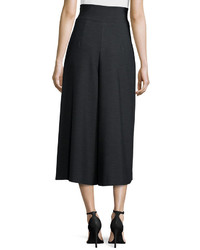 Milly High Waisted Pleated Double Face Culottes Gray