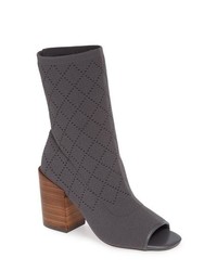 Charcoal Cutout Elastic Ankle Boots