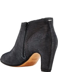 Maison Margiela Peep Toe Side Zip Ankle Boots Grey