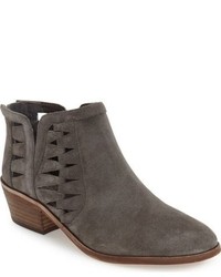 Charcoal Cutout Suede Ankle Boots