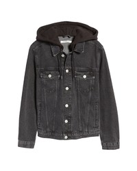 PacSun Ace Black Classic Fit Hooded Trucker Jacket