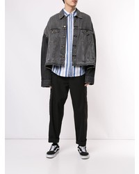 Facetasm Contrast Sleeves Denim Jacket