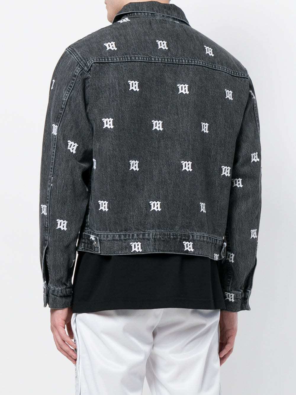 Misbhv Monogram Print Cropped Denim Jacket, $331, farfetch.com