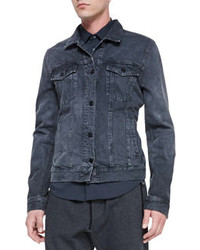 Vince Washed Classic Denim Jacket Gray