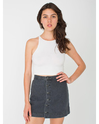 American Apparel Button Front Denim A Line Skirt