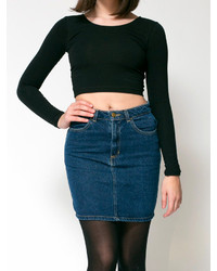 American Apparel High Waist Denim Mini Skirt