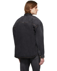 Y/Project Black Draped Denim Jacket
