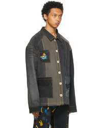 Bethany Williams Black The Magpie Project Edition Denim Printed Jacket