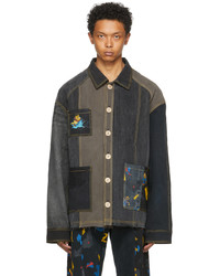 Bethany Williams Black The Magpie Project Edition Denim Printed Jacket