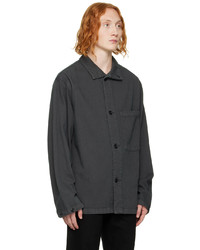 Lemaire Gray Stand Collar Denim Jacket