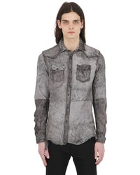Diesel Heavy Washed Nappa Leather Western Shirt