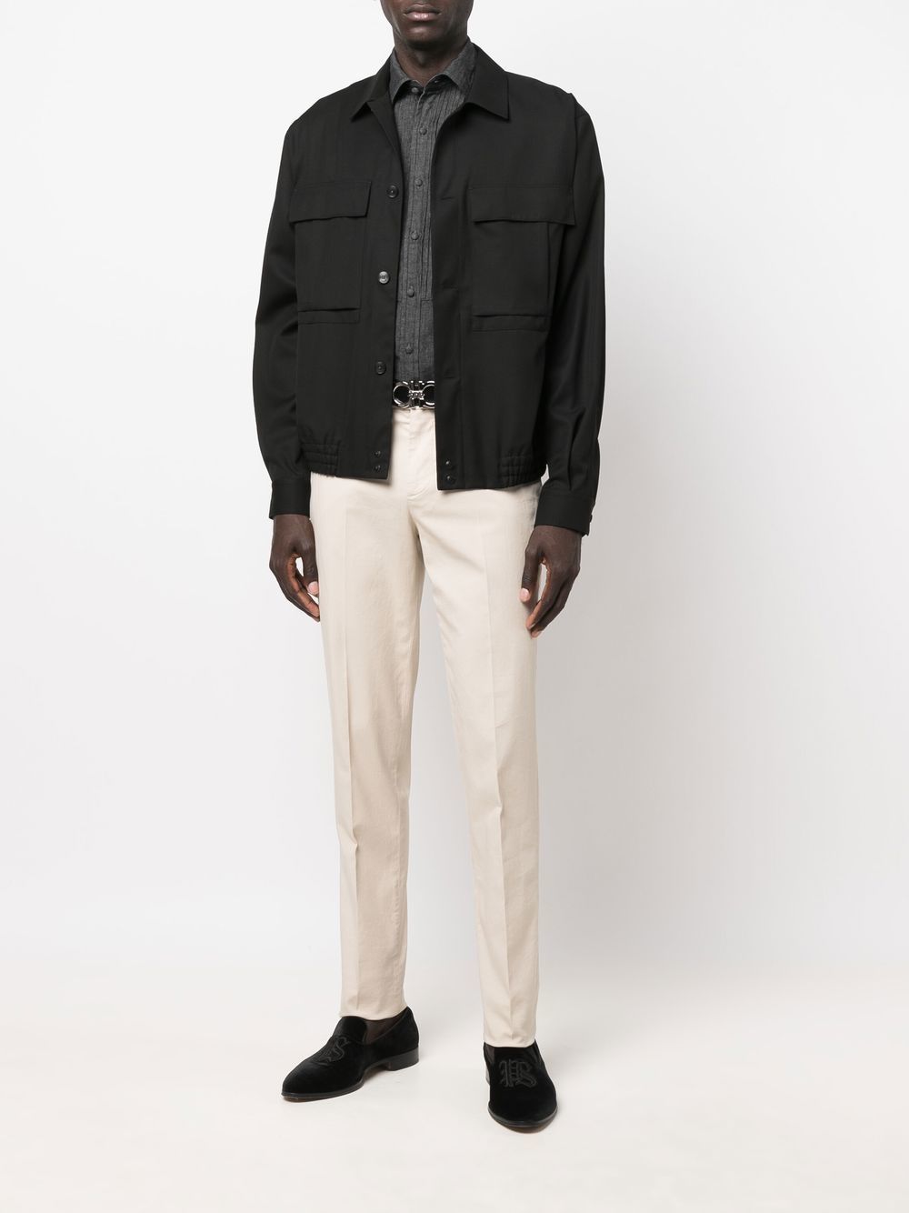 Tagliatore Soho Pintuck Denim Shirt, $152 | farfetch.com | Lookastic