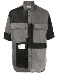 Izzue Panelled Short Sleeved Denim Shirt