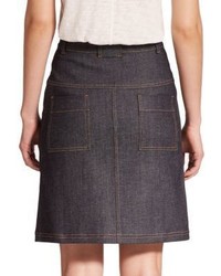 Carven Denim Button Front Skirt
