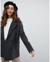 Monki Checked Double Breasted Jacket