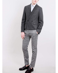 Topman Grey Flannel Cropped Blazer