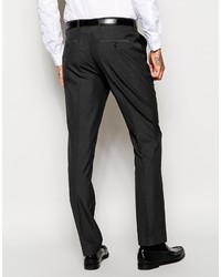Asos Brand Slim Suit Pants In Charcoal Pindot