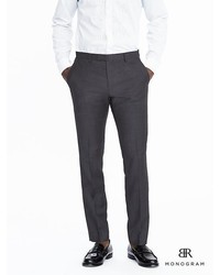 Banana Republic Slim Monogram Charcoal Wool Suit Trouser