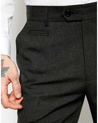 Asos Brand 2 Pack Slim Smart Pants In Black And Charcoal Save 17%