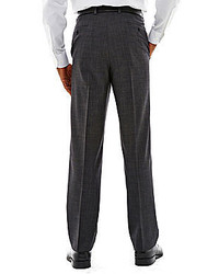 Claiborne Charcoal Herringbone Flat Front Suit Pants