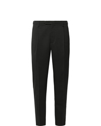 Barena Charcoal Tapered Pleated Prince Of Wales Checked Stretch Virgin Wool Suit Trousers