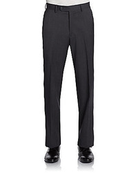 Saks Fifth Avenue BLACK Classic Fit Wool Gabardine Pants