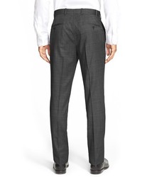 Di Milano Uomo Flat Front Solid Wool Trousers