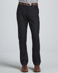 Ermenegildo Zegna Five Pocket Wool Flannel Pants Charcoal