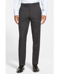 Ted Baker London Franklin Flat Front Solid Wool Blend Trousers