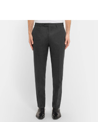 Canali Grey Slim Fit Super 120s Wool Flannel Trousers