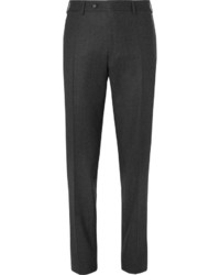 Canali Grey Slim Fit Super 120s Wool Flannel Trousers