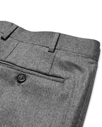 Canali Grey Super 120s Wool Flannel Trousers