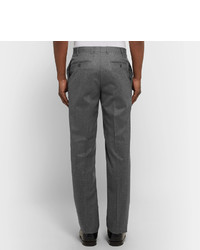 Canali Grey Super 120s Wool Flannel Trousers