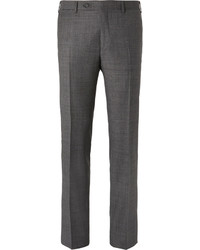 Canali Grey Venezia Slim Fit Super 130s Wool Sharkskin Suit Trousers