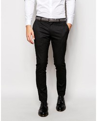 Selected Homme Tuxedo Pant In Woven Jacquard In Skinny Fit