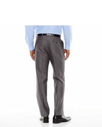 Apt. 9 Modern Fit Birdseye Flat Front Charcoal Suit Pants