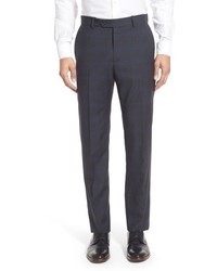 Monte Rosso Flat Front Plaid Wool Trousers