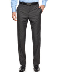 Calvin Klein Pants Grey Herringbone 100% Wool Modern Fit