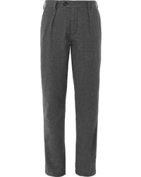 Oliver Spencer Pleated Cotton Flannel Suit Trousers