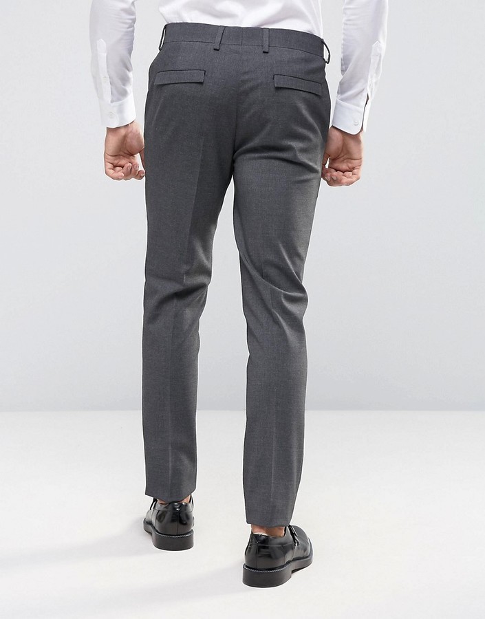 ASOS DESIGN skinny suit pants in charcoal