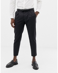 United Colors of Benetton Slim Fit Pleat Front Suit Trousers In Grey