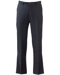 Apt. 9 Slim Fit Shadow Striped Flat Front Charcoal Suit Pants