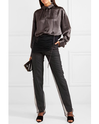Y/Project Twisted Tulle And Twill Straight Leg Pants