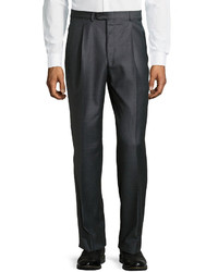 Hickey Freeman Worsted Wool Trousers Gray