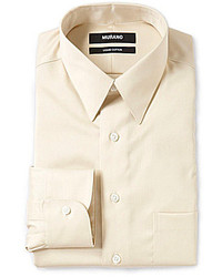 Murano Liquid Cotton Slim Fit Point Collar Solid Dress Shirt