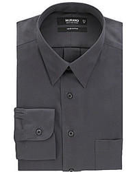 Murano Liquid Cotton Slim Fit Point Collar Solid Dress Shirt