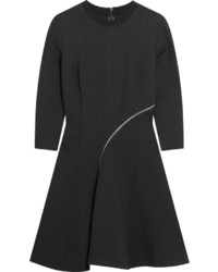 MCQ Alexander Ueen Zip Detailed Stretch Jersey Mini Dress Dark Gray