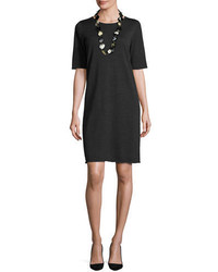 Eileen Fisher Merino Jersey Half Sleeve Dress Petite